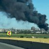 Incendiu în zona fabricii de ciment din Medgidia, pe aproape 1.000 de metri pătrați