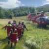 Victimă trasportată cu elicopterul SMURD la spital, în urma unui grav accident rutier în localitatea Vânători