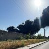 VIDEO Incendiu violent la o fabrică de ciment: Se manifestă pe o suprafață de o mie de metri pătrați