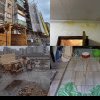 VIDEO: Apartamente inundate într-un bloc din Alba Iulia, unde o firmă face lucrări de renovare. Pagubele suferite de locatari