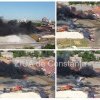 Incendiu puternic la Medgidia! Imagini spectaculoase filmate din drona (FOTO+VIDEO)